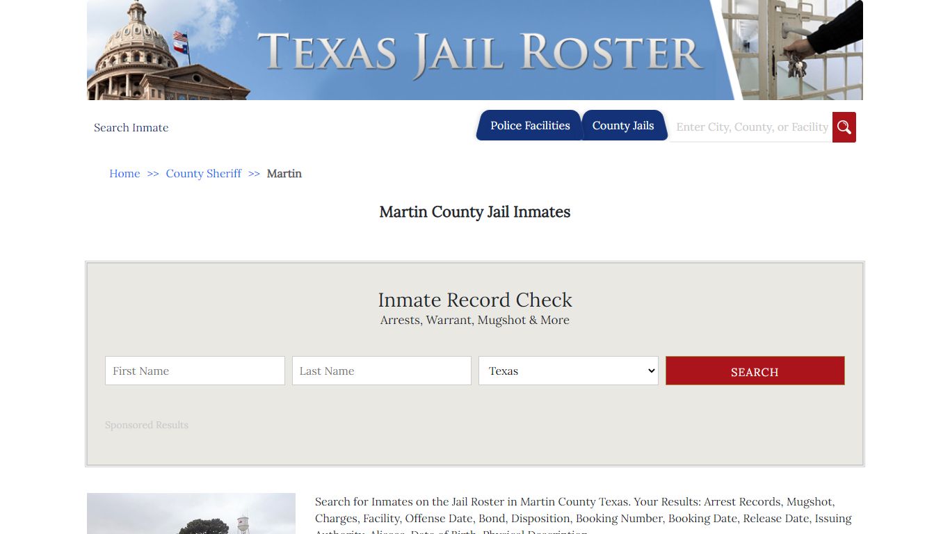 Martin County Jail Inmates - Jail Roster Search